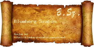 Blumberg Szabin névjegykártya